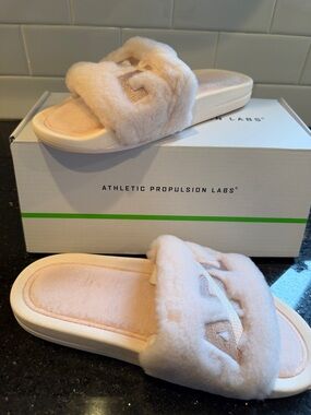 APL Blush Pink Faux Fur Slide Sandals